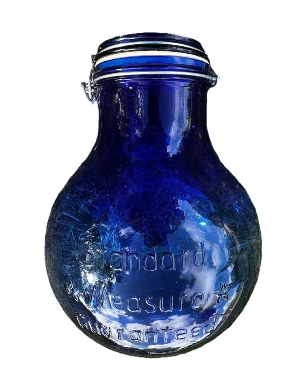 Vintage Cobalt Blue glass Very Rare Grandma's all purpose storage. Hand crafted